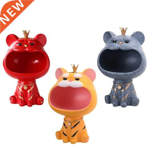 Modern Crowned Tiger Storage Box Resin Tigers Figurine Deskt