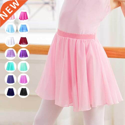 Girls Kids Ballet Skirt Sheer Chiffon Ballet Tutu Pink Kids