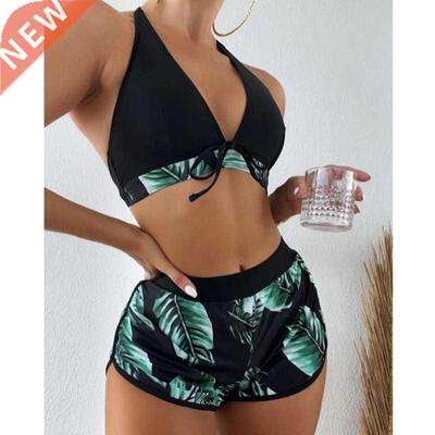 Summer Print Swimsuits Tankini Sets Female Swimwear Sports B