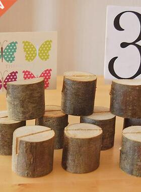 10pcs Wooden Table Decor Name Place Card Photo u Holder Natu
