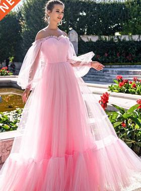 Sweetheart Draped Pleats Long Sleeve Tulle A-lne Lace Up Ba