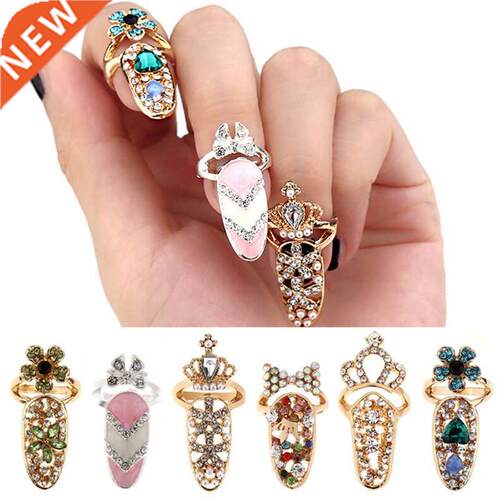 Charm Flower Lady Rhinestone Fingernail Protective Faion J