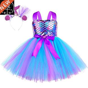 Girls Mermaid Dress Kids Birthday Party Dresses Little Merma