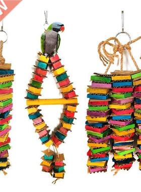 Parrot Bird Chewing Cardboard Colorful Destroy Birds Toy