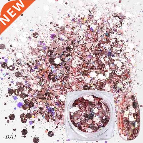 1 Box 3D Mermaid Sequins Nail Glitter Flakes Mixed Mirror