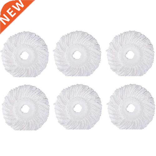 6Pcs 360° Spin Mop Replacement Head, Round Shape Microfi