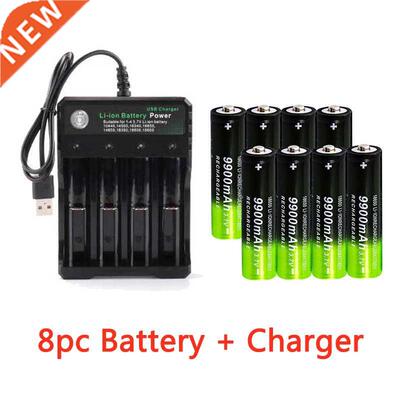GTF 3.7V 18650 9900mAh Rechargeable Battery 2/4/8pcs Battery