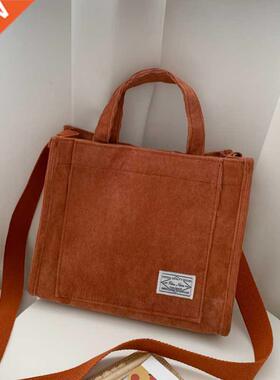 Corduroy Casual Women's Tote Shoulder Bag Retro Art Canvas C