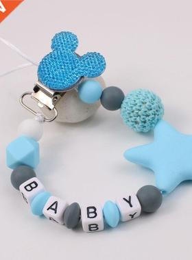 Personalize Name Mouse Head Dummy Clip Pacifier Clips Baby S