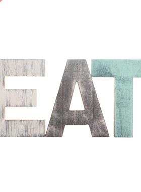 3pcs Wooden Sign EAT Letters Large Kitchen Photo Props