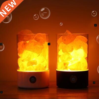 Himalaya salt led light crystal night lamp desk natural
