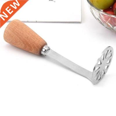 Stainless Steel Potato Masher with Wooden Handle
