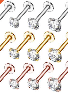 1PCS Cryal Labret Piercing Ring Lip 16GSurgical eel Zirc