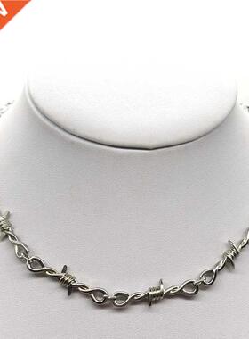 Small wire Brambles Iron Unisex Choker Necklace Women Hip-h