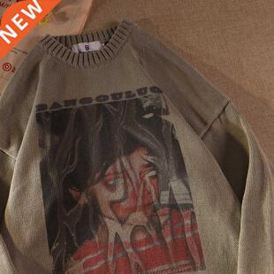 2021 Women's Knitted goth Y2K sweater pullovers ladies winte