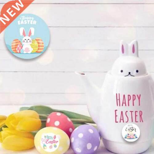 500Pcs Easter Day Stickers Rabbit Self Adhesive Seal Label