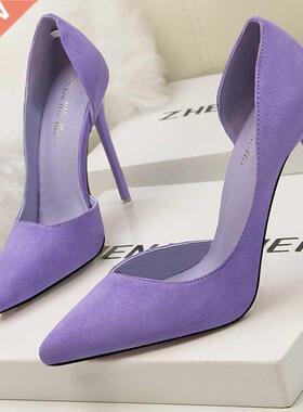 2022 New Woman Pumps Suede Women Heels Stiletto Fashion Offi
