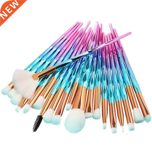 20Pcs Diamond Makeup Brushes Set Powder Foundation Blush Ble
