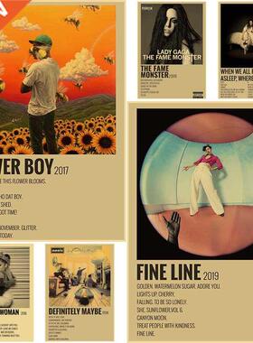 Vintage Classic Music Band Singer Poer Kraft Paper Retro M