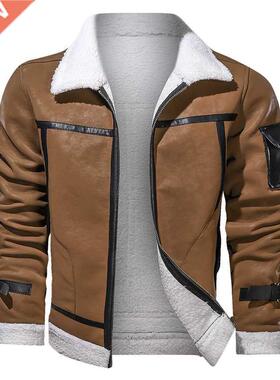 KALENMOS Winter Leather Jackets Coat Men New Fashion Motor F