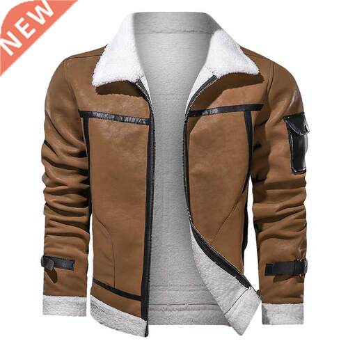 KALENMOS Winter Leather Jackets Coat Men New Fashion Motor F