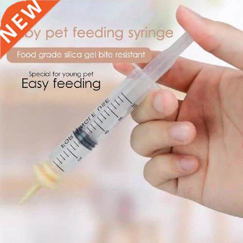 1set Pet Nursing Syringes Nipple Mini Cat Feeding Bottle