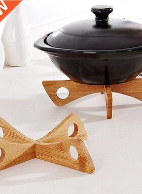 Bamboo Fdable Non-slip Heat Resistant Pad Hder