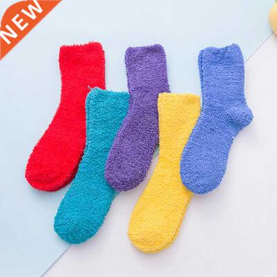 Women Winter Warm Fluffy Socks Soft Elastic Coral Velvet Soc