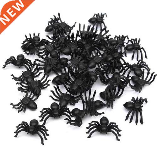 50pcs horror black spider haunted house spider web bar party