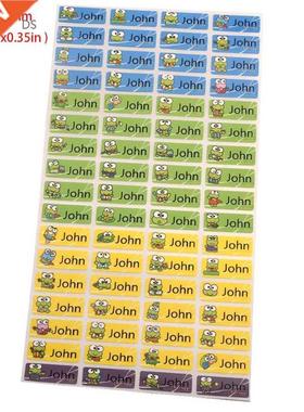 100PCS Cartoon Frog Pattern Custom Name Sticker Waterproof