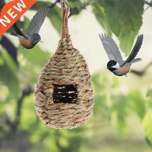 Natural Grass Bird Nest Birdhouse Bird Cage Home Yard