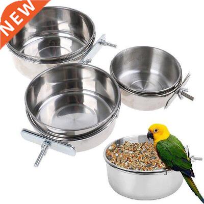 Bird Feeding Dish Cup Stainless Steel Pet Parrot Food Water