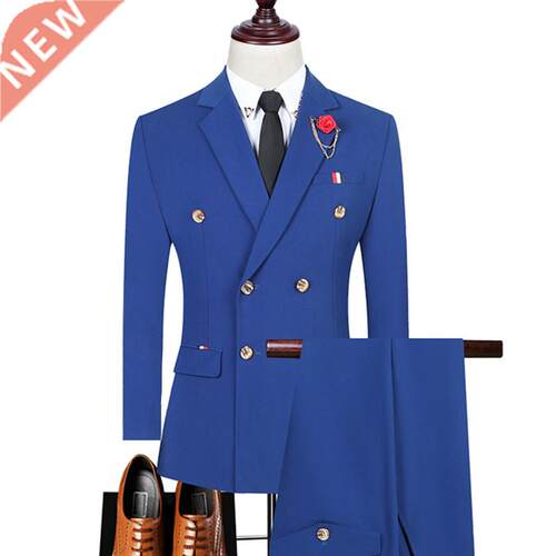 3 Pcs Set Blazers Jacket Pants Vest / 2022 Fashion New Men's