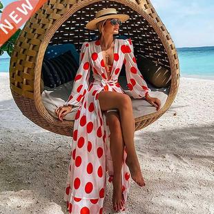 Beach Dress 2021 Bikini Cover Up Print Bathing Suit Women Ki