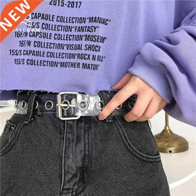 Women Clear Full Grommet Belt Female Disigner Punk Rivet Pin