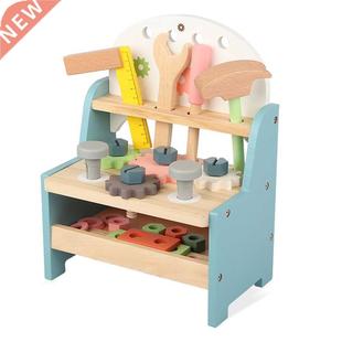 Wooden Toolbox Pretend Play Set Nut Screw Maintenance Box