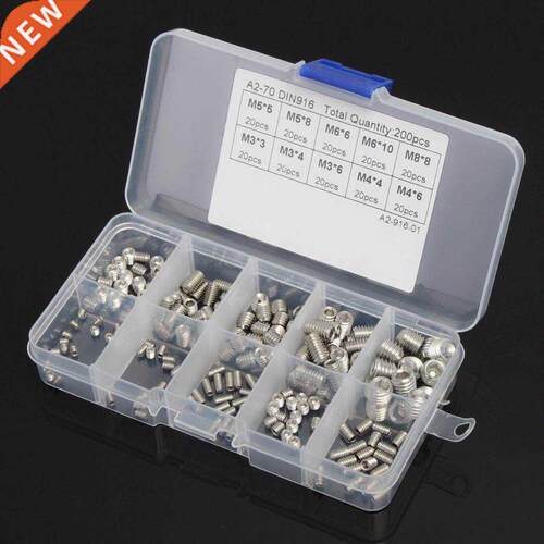 200cs M M4 M5 M6 M8 Stainless Steel Hex Socket Set Scews