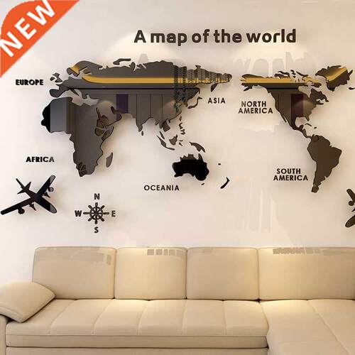 World Map Acrylic 3D Solid Crystal Bedroom Wall With Living