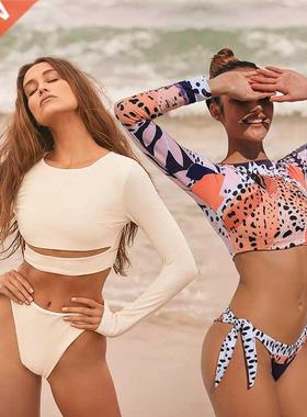 Surfing Swimsuit For Women 2022 Bikini Long Sleeve Swimwer