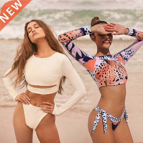 Surfing Swimsuit For Women 2022 Bikini Long Sleeve Swimwer