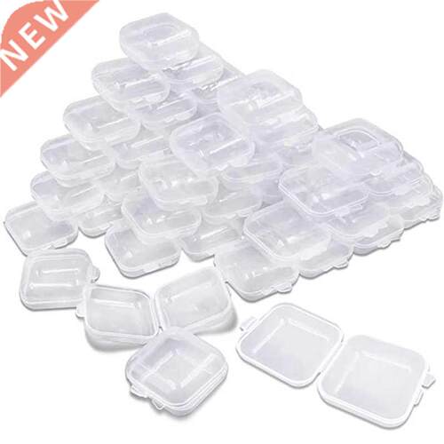 50Packs Small Clear Plastic Storage Containers,Mixed Empty M