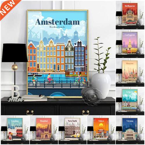 World Travel City Poster, Vienna London Wall Stickers, Japan
