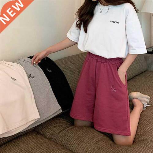 Shorts Women Embroidery Elasticity Lovely Girls Korean Style