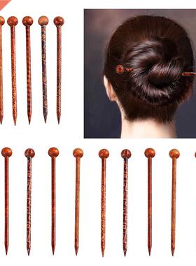 16 Pieces Retro Wooden Hairpin Woman Hair Stick Headdress Je