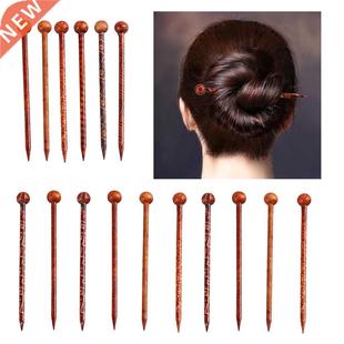 16 Pieces Retro Wooden Hairpin Woman Hair Stick Headdress Je