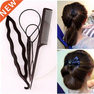 4Pcs Braid Ponytail Bun Maker Comb  Hairdressing