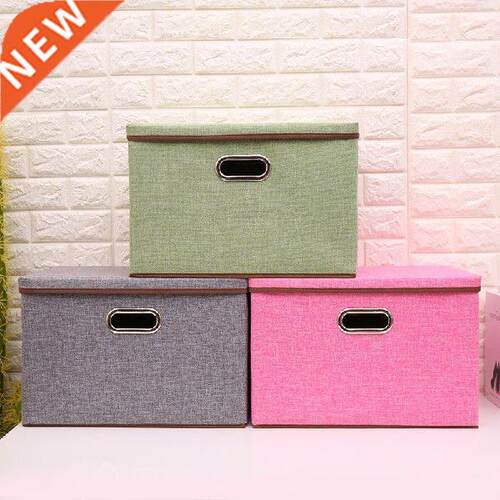 Cotton and Linen Large Folding Storage Box Clothes Storage