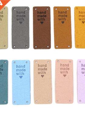 50Pcs Handmade PU Leather Tags Handmade With Love PU Labels