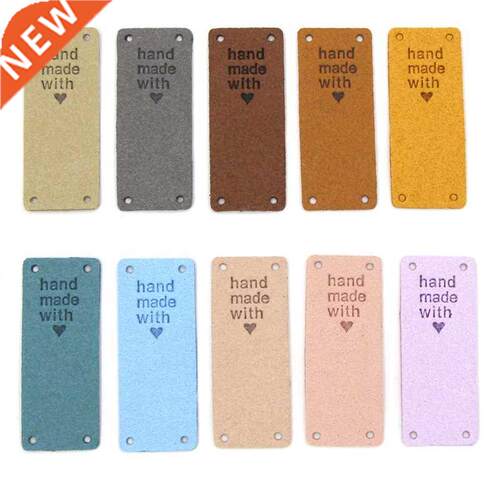 50Pcs Handmade PU Leather Tags Handmade With Love PU Labels