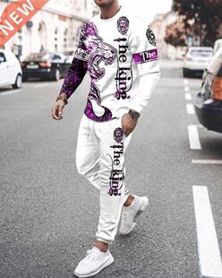 Ice Silk Summer Sreetwe 3D Horse Lion Tiger Long Sleeve Pr